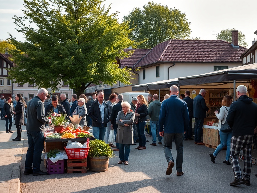 Mieszkańcy Łazisk Górnych cieszący się majówką na tle zieleni miejskiej.